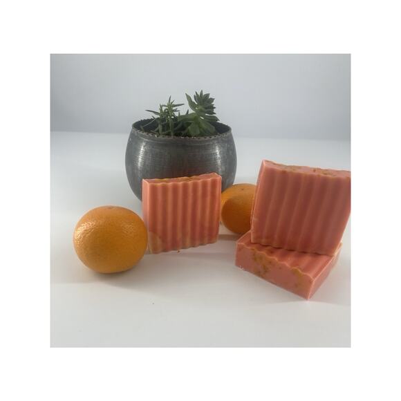 Homemade Other - 3x Goat Milk Soap Bar Tangerine Grapefruit Orange w/ Zest 3oz Body Handmade New